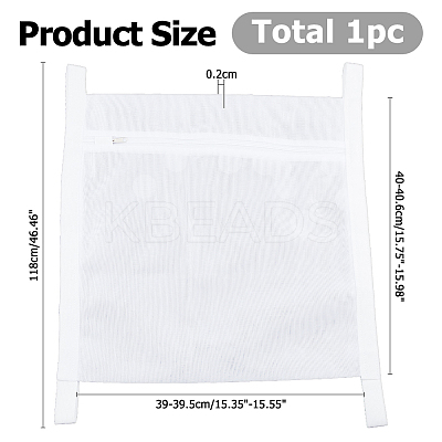 Polyester Mesh Shoe Cleaning Laundry Zipper Bags ABAG-WH0044-66A-1