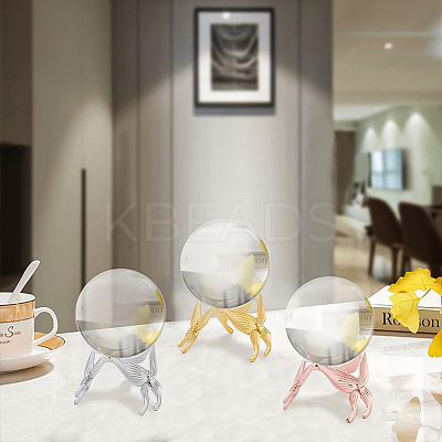 3Pcs 3 Colors Butterfly Crystal Ball Display Stand Alloy Metal Base ODIS-BC0001-11-1
