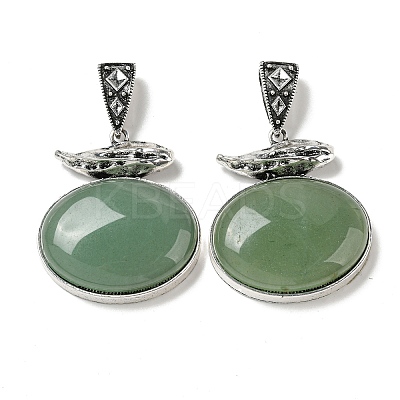 Natural Green Aventurine Pendants G-Z050-07B-1