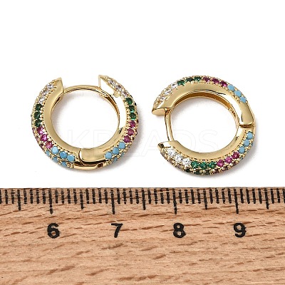Brass Micro Pave Cubic Zirconia Hoop Earrings KK-CBA8324-24G-1