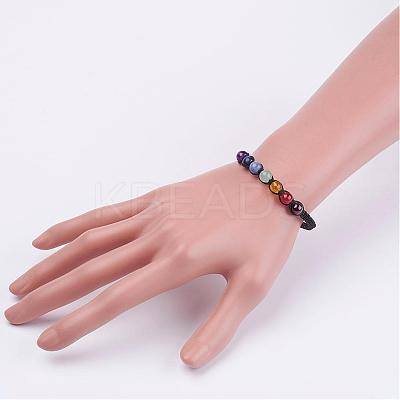 Natural Gemstone Beads Braided Bracelets BJEW-JB02949-1