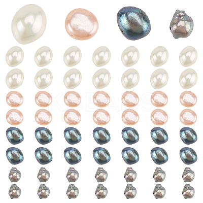 60pcs 4 Style Natural Cultured Freshwater Pearl Beads PEAR-WR0001-05-1