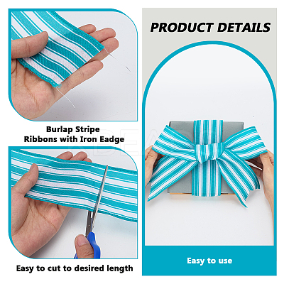 Burlap Ribbons SRIB-WH0011-384C-1