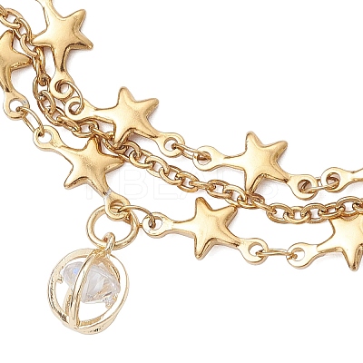 3Pcs 3 Styles 304 Stainless Steel Multi-layered Bracelets BJEW-JB12241-1