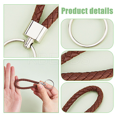 24Pcs 3 Colors Imitation Leather Keychain KEYC-CP0001-21-1