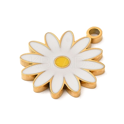Ion Plating(IP) 304 Stainless Steel Enamel Pendants STAS-Q301-09G-1