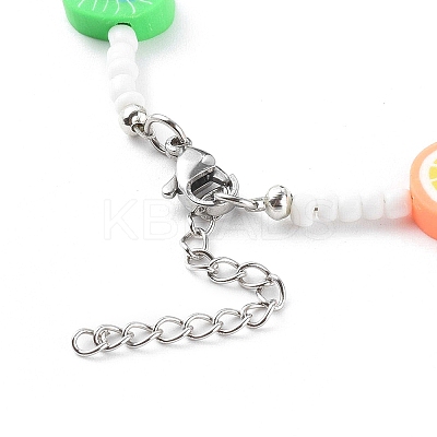 Beaded Necklaces & 304 Stainless Steel Satellite Chain Necklace Sets NJEW-JN03459-1