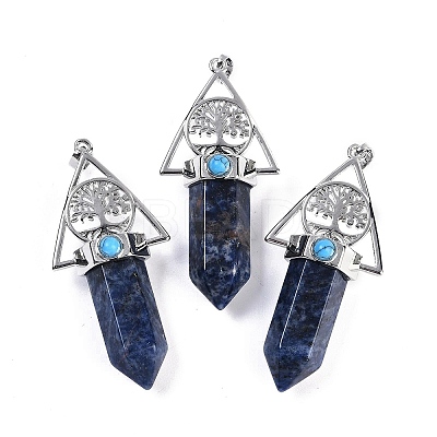 Natural Sodalite Faceted Pointed Bullet Big Pendants G-H076-02P-013-1