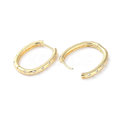 Brass Micro Pave Cubic Zirconia Hoop Earrings EJEW-P259-11G-1