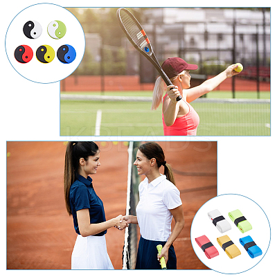 Yin Yang Silicone Tennis Racquet Dampener AJEW-FH0004-56-1