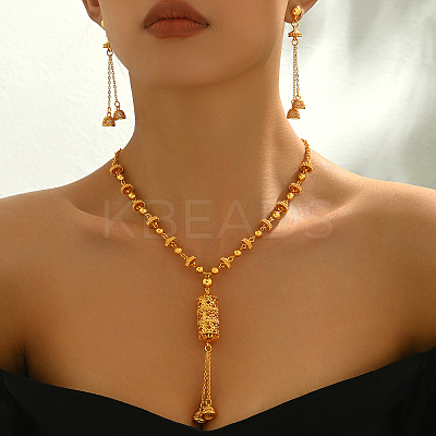 Alloy Geometric Vintage Fringe Necklace & Earrings Set for Women Banquet Engagement UF6584-1