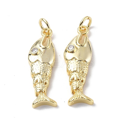 Rack Plating Brass Micro Pave Cubic Zirconia Pendants KK-F845-16G-1
