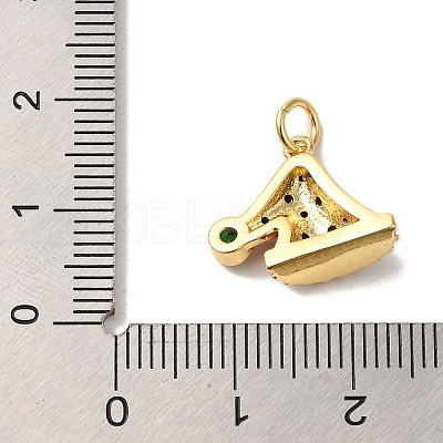 Rack Plating Brass Micro Pave Cubic Zirconia Pendants KK-U027-08G-B-1