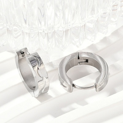 304 Stainless Steel Polishing Effect Hoop Earrings EJEW-M001-32P-1