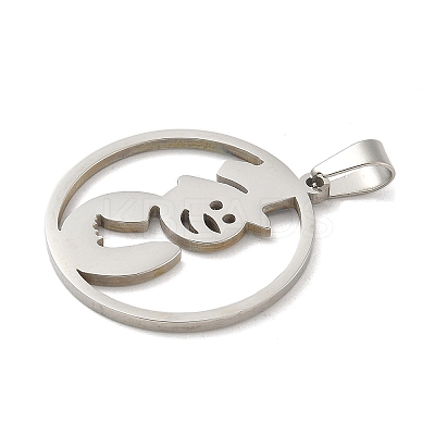 Christmas Theme 304 Stainless Steel Pendants STAS-Q005-01P-01-1