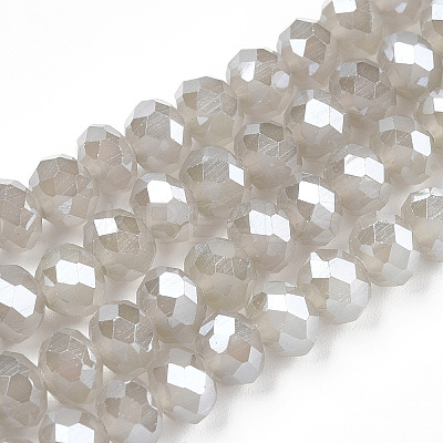 Electroplate Glass Beads Strands EGLA-A034-J8mm-A15-1