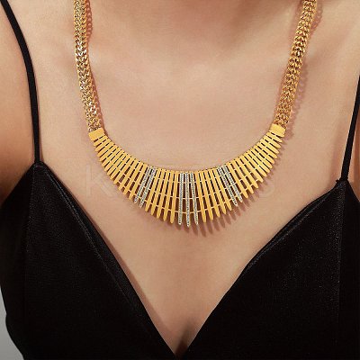 Chunky with Cubic Zirconia Necklaces NJEW-Q322-02P-1