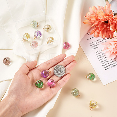 14Pcs 7 Colors Transparent Glass Pendants GLAA-CD0001-06-1