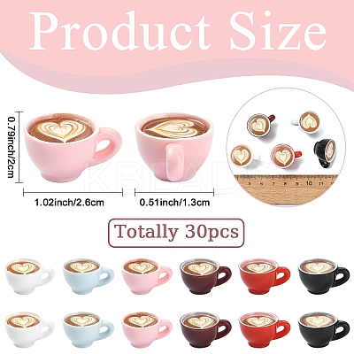 30Pcs 6 Colors Mini Coffee Cup Resin Display Decorations DJEW-YW0010-12-1