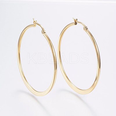 304 Stainless Steel Big Hoop Earrings X-EJEW-F105-18G-1
