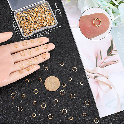 200Pcs 2 Styles Brass Open Jump Rings for Chainmaille Weaves KK-CN0002-52-1