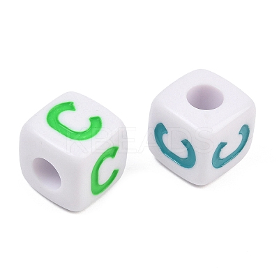 Opaque Acrylic Enamel European Beads AC-ACBA1794-04C-1