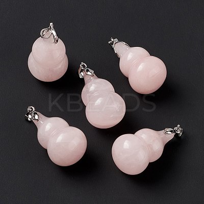 Natural Rose Quartz Pendants G-G846-02P-05-1