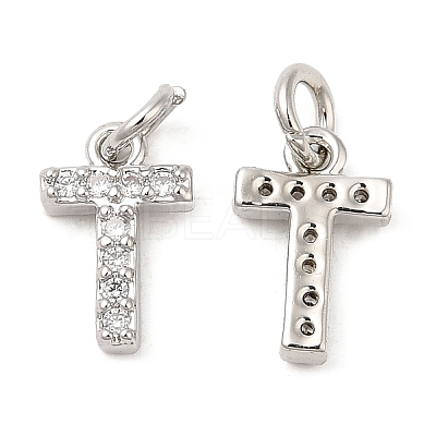 Brass Micro Pave Grade AAA Cubic Zirconia Charms ZIRC-P067-11P-T-NR-1