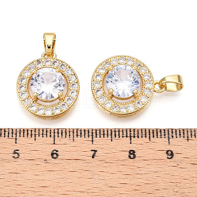 Brass Micro Pave Cubic Zirconia Pendants KK-N254-233G-1