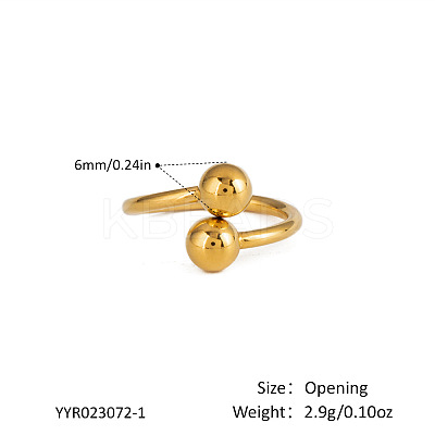 304 Stainless Steel Open Cuff Rings for Women DM3839-5-1