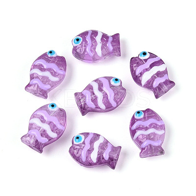 Transparent Glass and Enamel Beads Strands GLAA-T034-01G-1