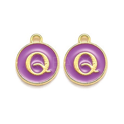Golden Plated Alloy Enamel Charms ENAM-Q437-12Q-1