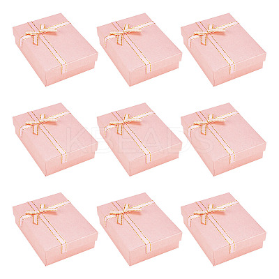 Rectangle Paper Jewelry Set Storage Boxes with Bowknot X1-CON-TAC0014-04C-1