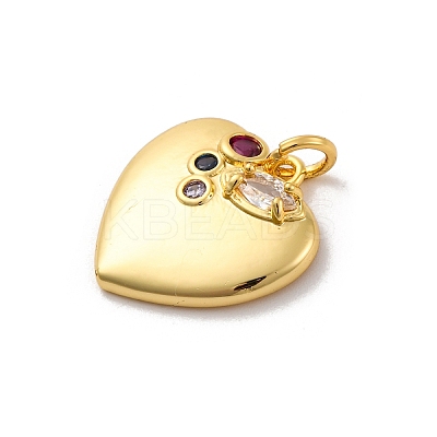 Brass Micro Pave Cubic Zirconia Pendants KK-U033-16P-1