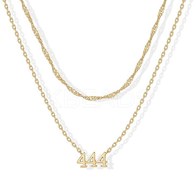 304 Stainless Steel Figure Pendant Double Layer Necklaces for Women FS-WGF1C2D-04-1