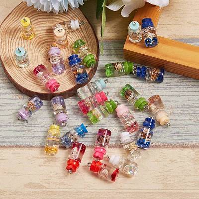 44 Pcs 11 Colors Glass Pendants GLAA-SZ0001-25-1