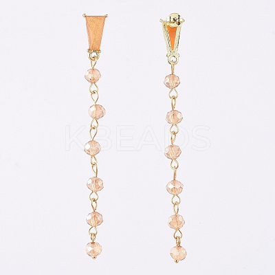 Electroplate Glass Dangle Stud Earrings EJEW-JE04017-03-1