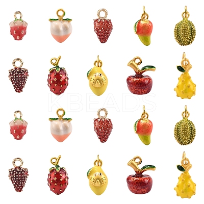 10Pcs 10 Styles Alloy Enamel Pendants FIND-YW0006-84-1