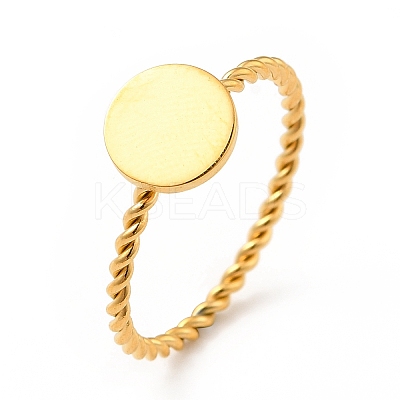 304 Stainless Steel Signet Finger Ring RJEW-P036-01G-E-1
