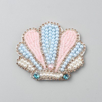 Embroidery Cloth Rhinestone Sew On Patches DIY-WH0671-048C-1