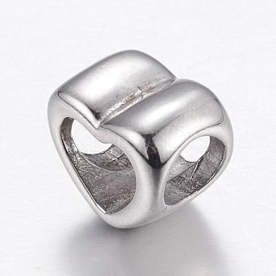 Tarnish Resistant 304 Stainless Steel European Beads STAS-P173-104P-1