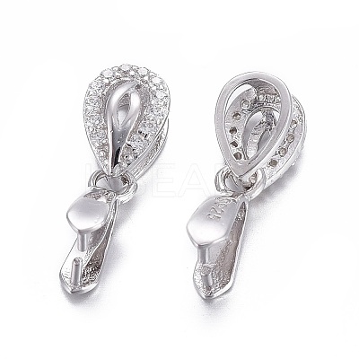 Anti-Tarnish Rhodium Plated 925 Sterling Silver Pendant Bails X-STER-L058-028P-1