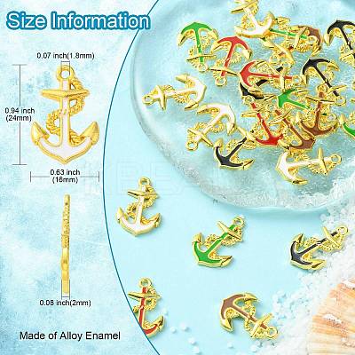 25Pcs 5 Colors Alloy Enamel Pendants ENAM-CJ0004-01-1