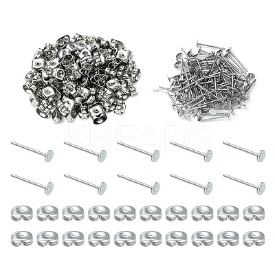 100Pcs 304 Stainless Steel Stud Earring Findings STAS-YW0001-43G-1