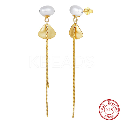 Natural Baroque Pearl Stud Earrings EJEW-Z041-06G-1