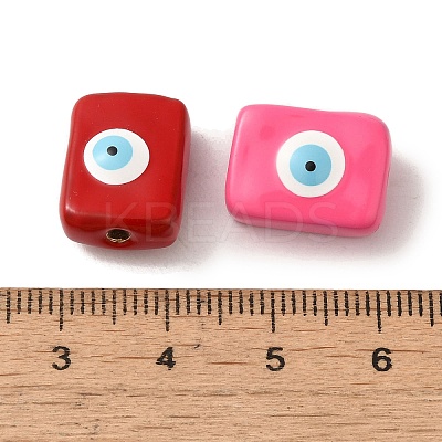 Brass Enamel Beads KK-R162-040G-1