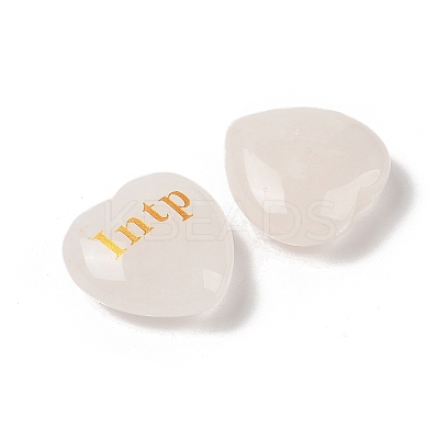 Natural Quartz Crystal Heart Engraving MBTI Figurines Statues for Home Office Desk Decorations X1-G-K353-05F-1