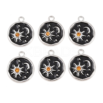 Alloy Enamel Rhinestone Pendants ENAM-L053-03P-1