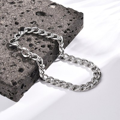 Tarnish Resistant Unisex 304 Stainless Steel Curb Chain/Twisted Chain Bracelets X-STAS-D0002-40P-1