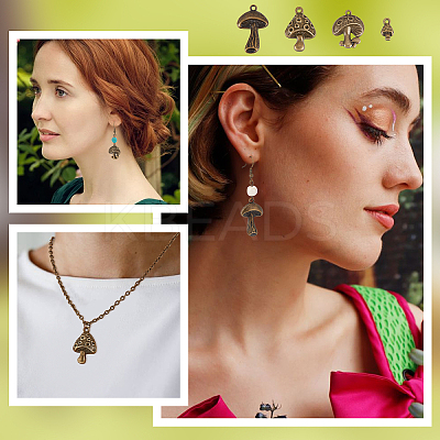 64pcs 4 style Alloy Pendants FIND-SC0004-11-1